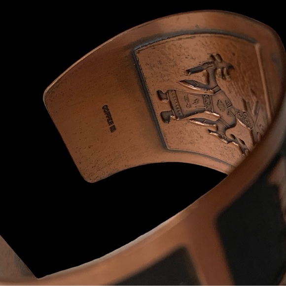 Native American Pueblo Kachina Spirit Dancer Solid Copper Cuff Bracelet Jewelry - Picture 9 of 10